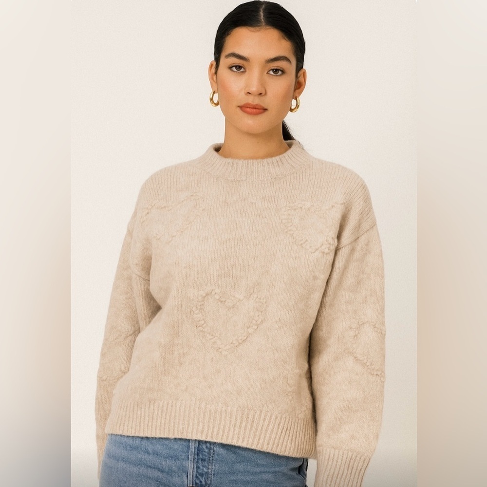 FRNCH PARIS women sweater hearts on it size medium